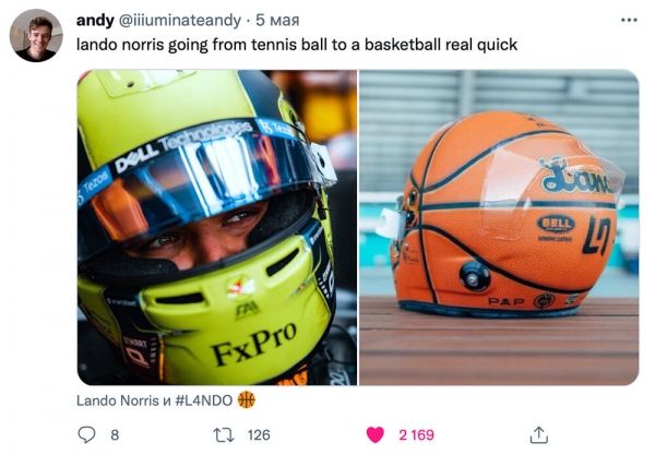 Гонщик «Ф-1» обернул шлем в баскетбольный мяч для Гран-при в США. И взорвал интернет