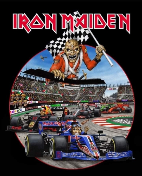 Пилот «Ред Булл» на постере Iron Maiden – плод любви группы к «Ф-1» . Еще – концерты на автодромах и спонсорство мотогонщика