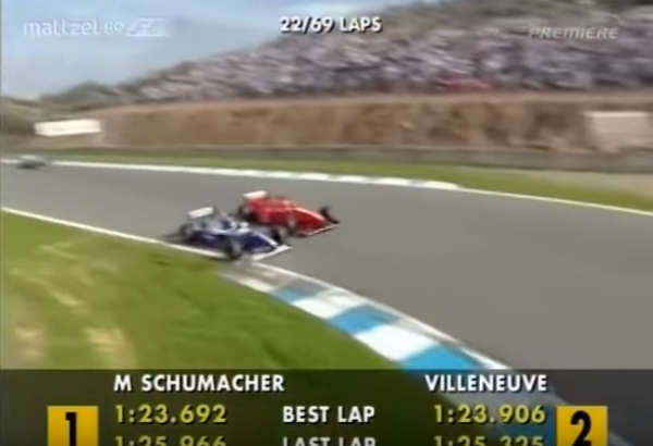 22 года назад Шумахер протаранил Вильнева. Михаэля дисквалифицировали, но степень его вины не ясна до сих пор