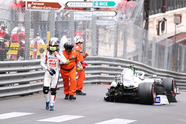 Мик Шумахер разнес болид дважды и остался без квалификации в Монако. Слишком рисковал, хотя вез Мазепину 0,5 секунды